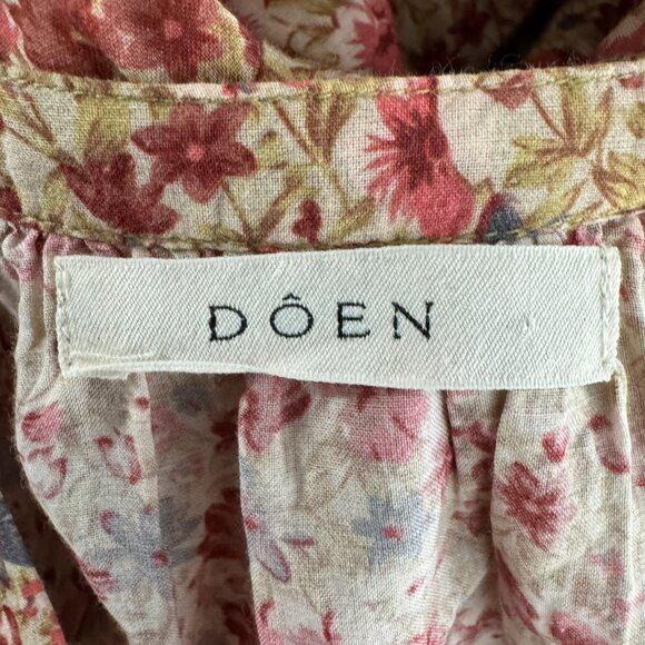 Doen Jane Blouse Top Medium Pink Valley Floral Cotton Blend Boho TP-3650 - Picture 2 of 8